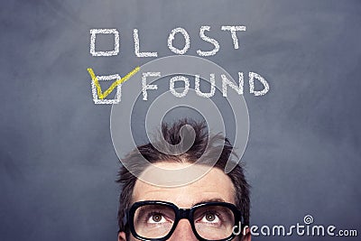 Lost Found Concept Stock Photo