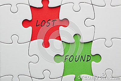 Lost Found Concept Stock Photo