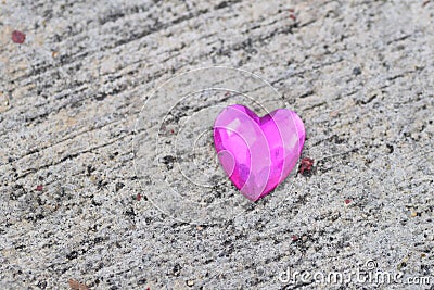 Lost Heart on Pavement Stock Photo