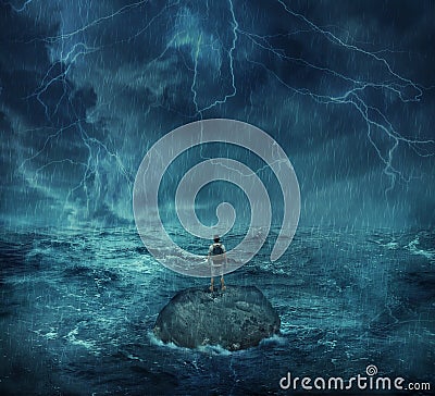 Lost in the ocean Stock Photo