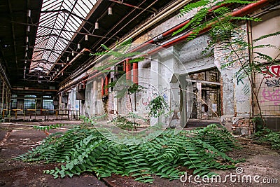 Lost Place garage of railway Stock Photo