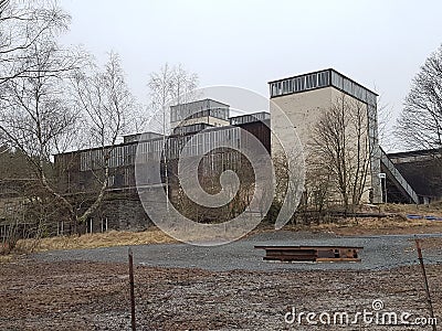 Lost place mining buildings Stock Photo