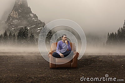Lost in thoughts. Challenge Stock Photo