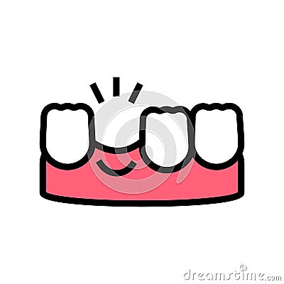 lost tooth color icon vector illustration Cartoon Illustration