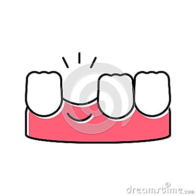 lost tooth color icon vector illustration Vector Illustration