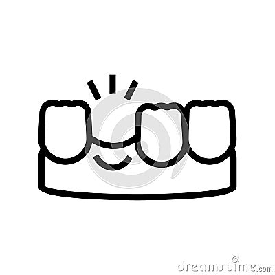 lost tooth line icon vector illustration Cartoon Illustration