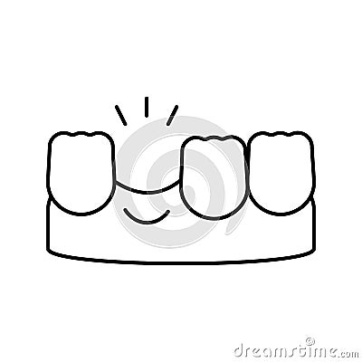 lost tooth line icon vector illustration Vector Illustration