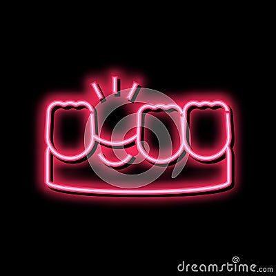 lost tooth neon glow icon illustration Vector Illustration