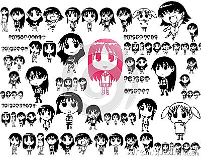It is a lot of anime mood (girl) Stock Photo