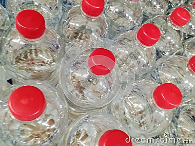 A lot of bottles of soft drinks. Stock Photo