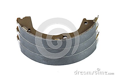 lot of brake shoes for drum brakes. Stock Photo