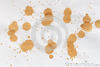 Coffee stains on the white background Stock Photo