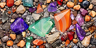 Background of crystals and gemstones Stock Photo
