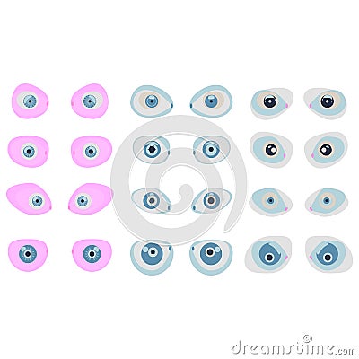A lot of different eyes for the character Vector Illustration