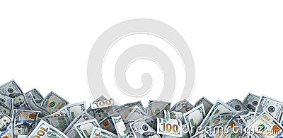 Lot of 100 dollar bills Stock Photo