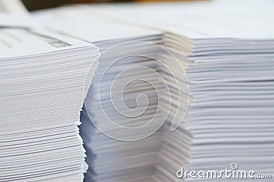 A lot of handout Stock Photo