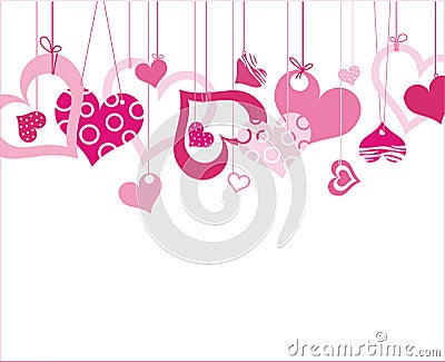 A lot of hearts Vector Illustration