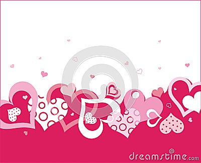 a lot of hearts Vector Illustration