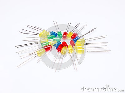 A lot of led diodes isolated in white background Stock Photo