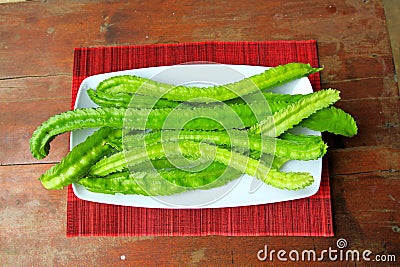 A lot of long winged beans Psophocarpus tetragonolobus Stock Photo