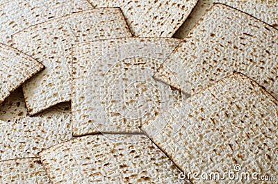 A lot of matzoth or matza on full screen, Jewish holiday food Stock Photo