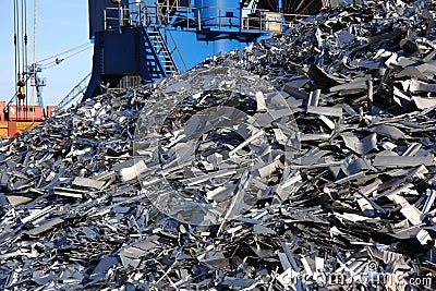 Metal recycling mountain Stock Photo