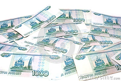 Many thousands of russian rubles finance concept and feng shui Stock Photo