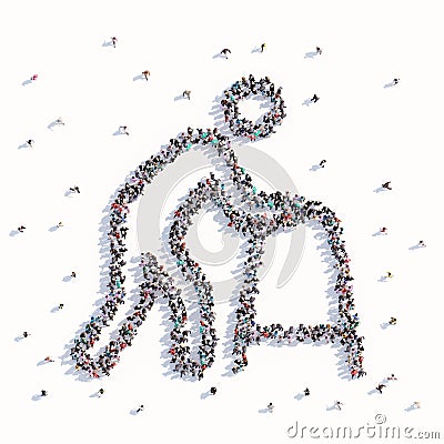 A lot of people form older people Cartoon Illustration