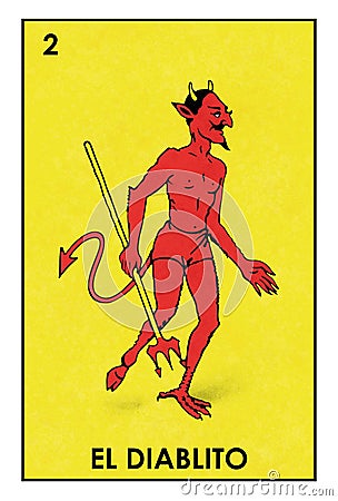 LoterÃ­a Mexicana - El Diablito - High resolution image Editorial Stock Photo