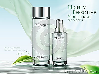 Lotion and essence ads Vector Illustration