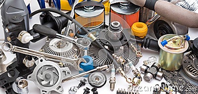 Lots of auto parts Stock Photo