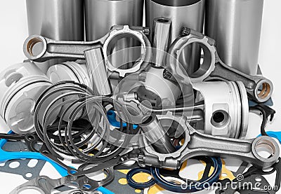 Lots of auto spare parts Stock Photo