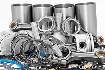 Lots of auto spare parts Stock Photo