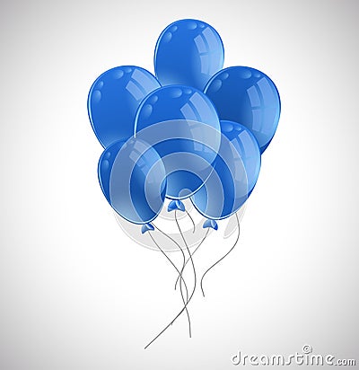 Lots of blue balloons on white background Vector Illustration