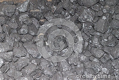 Lots of coal mineral black cubes Stock Photo