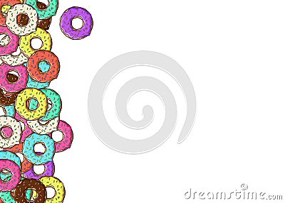 Lots of donuts with colorful Vector Illustration