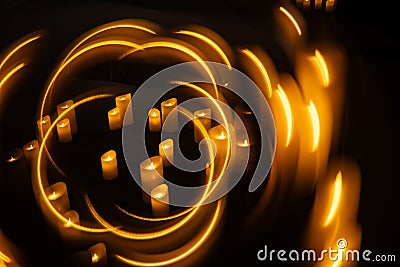 lots of glowing candles background Stock Photo