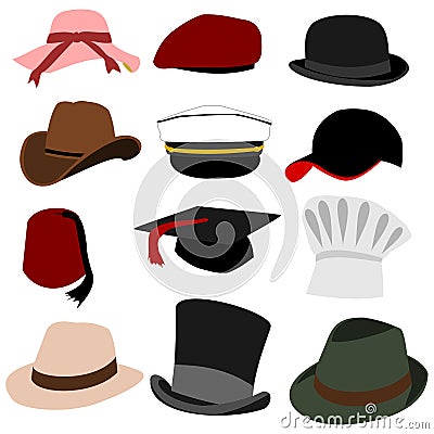 Lots of Hats Set 01 Vector Illustration