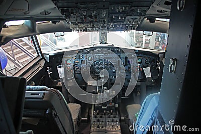 Boeing 737 cockpit Editorial Stock Photo