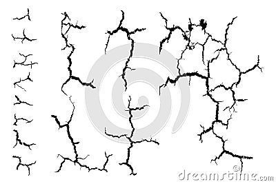 Lots lines of crack ground for abstract background on white background Vector Illustration
