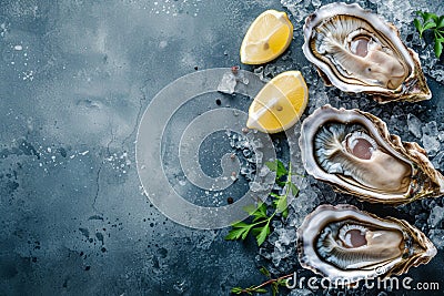 lots of oysters on a plate, in the style of nature-based patterns, Stock Photo