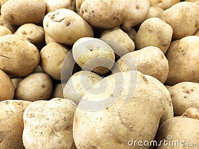 Lots of Potatoes in Market Stock Photo
