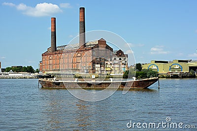 Thames view. Lots Road Power Station. Redevelopment. Chelsea, London. UK Editorial Stock Photo