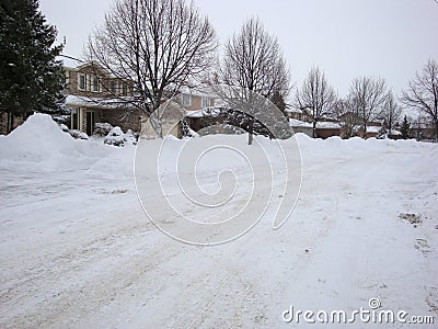 After a big winter storm in London Ontario. Stock Photo