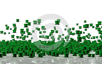 Lots of Tiny Green Irish Hats In Down Stock Photo