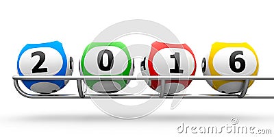 Lottery balls 2016 frame Stock Photo