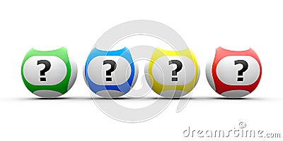Lottery balls question Stock Photo