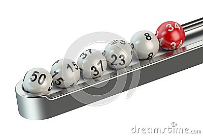 Lottery balls in a row Stock Photo