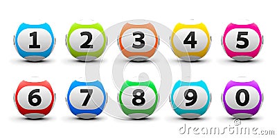 Lottery balls set Stock Photo