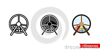 Lottery drum icon of 3 types. Isolated vector sign symbol. Vector Illustration